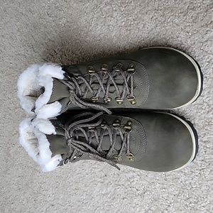 Olive Green Booties, Size 9